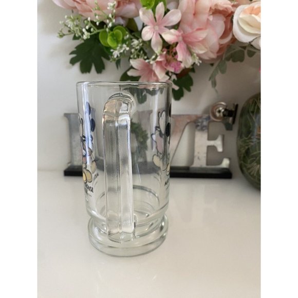 Vintage‎ Disney World Mickey Mouse Beer Glass Mug Stein Footed Clear 16oz 1970s - Picture 15 of 16